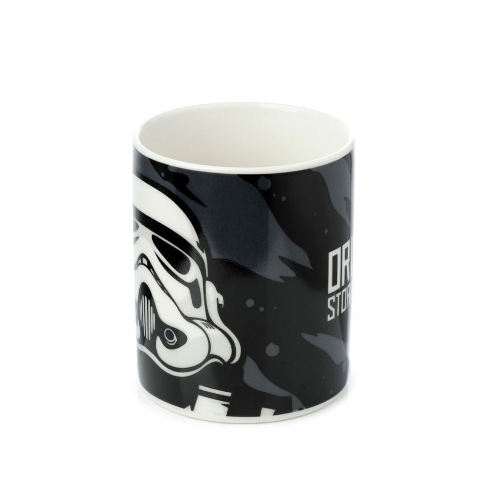 The Original Stormtrooper Black Porcelain Mug This porcelain mug is a must-have for any Star Wars fan. Its sleek, black design features the classic Stormtrooper imagery that's sure to add a touch of nostalgia to your day. Durable and reliable, this mug is built to last.