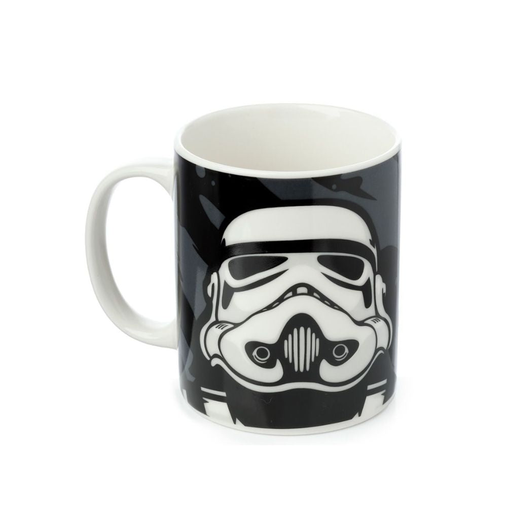 The Original Stormtrooper Black Porcelain Mug This porcelain mug is a must-have for any Star Wars fan. Its sleek, black design features the classic Stormtrooper imagery that's sure to add a touch of nostalgia to your day. Durable and reliable, this mug is built to last.