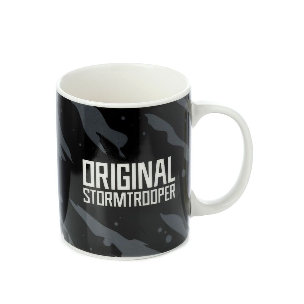 The Original Stormtrooper Black Porcelain Mug This porcelain mug is a must-have for any Star Wars fan. Its sleek, black design features the classic Stormtrooper imagery that's sure to add a touch of nostalgia to your day. Durable and reliable, this mug is built to last.