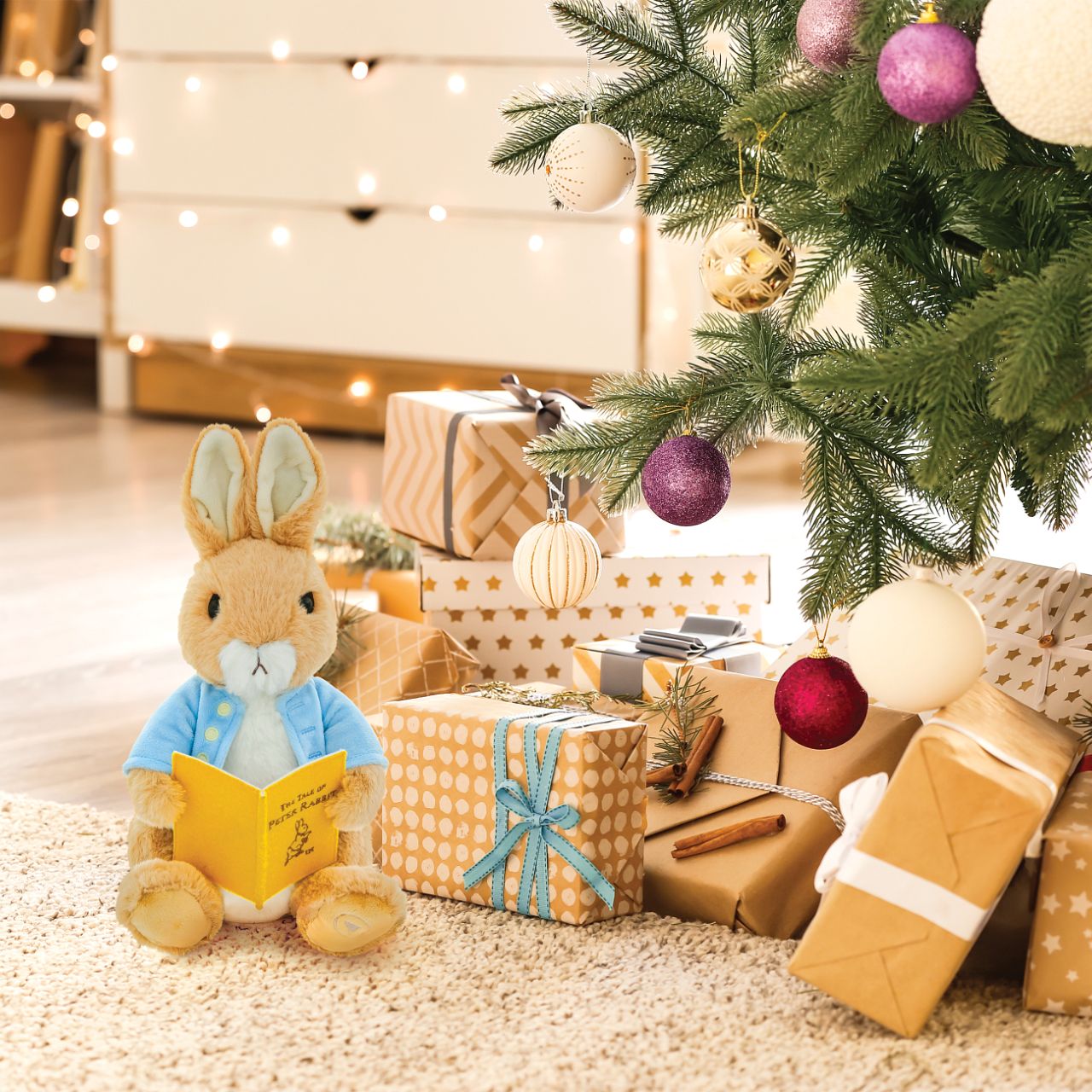 Introducing the star of our latest collection: the Large Animated Peter Rabbit Soft Toy where enchanting storytelling meets cosy cuddles. This charming plush toy plays an 8-minute full-length rendition of "The Tale of Peter Rabbit," complete with immersive sound effects that bring the story to life.