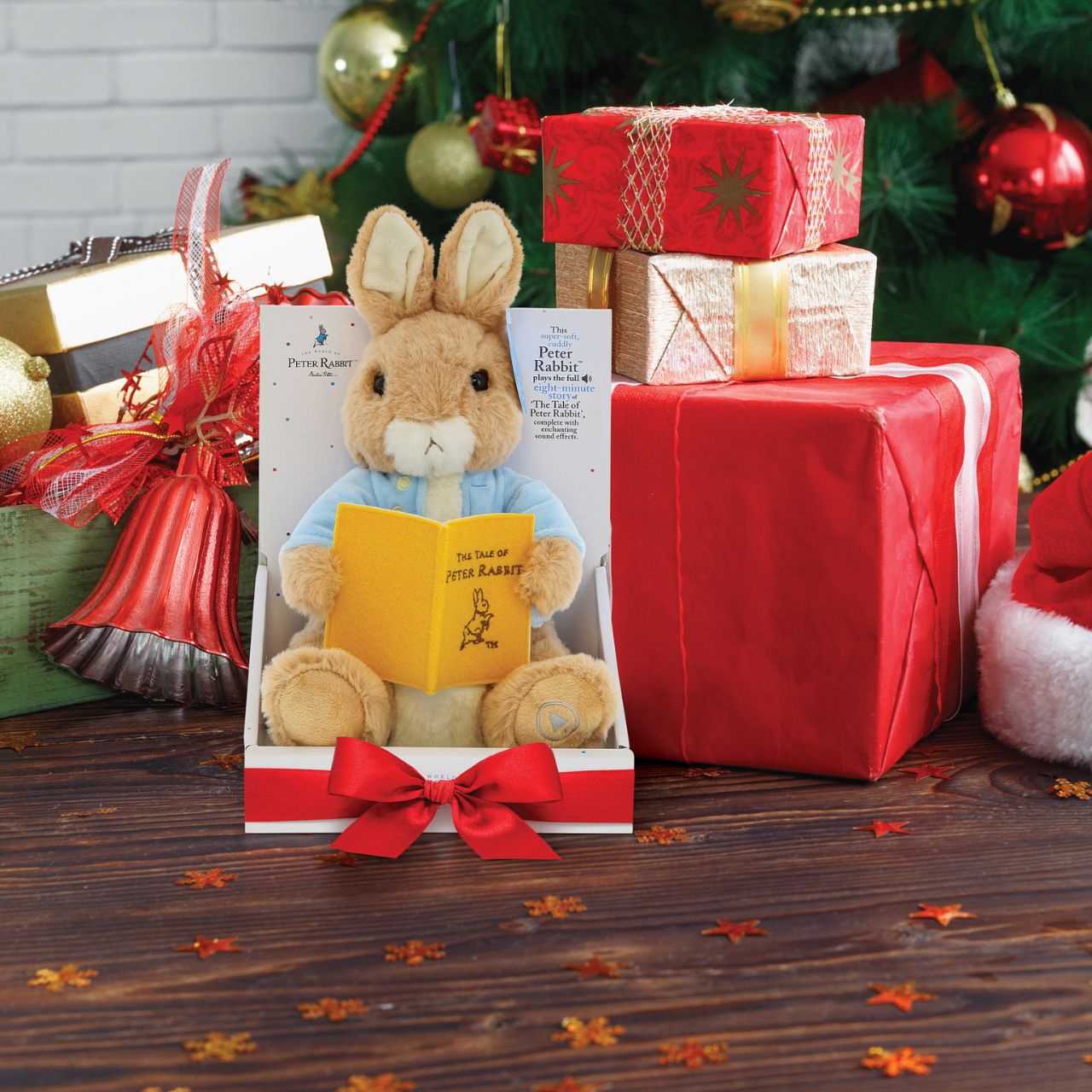 Introducing the star of our latest collection: the Large Animated Peter Rabbit Soft Toy where enchanting storytelling meets cosy cuddles. This charming plush toy plays an 8-minute full-length rendition of "The Tale of Peter Rabbit," complete with immersive sound effects that bring the story to life.
