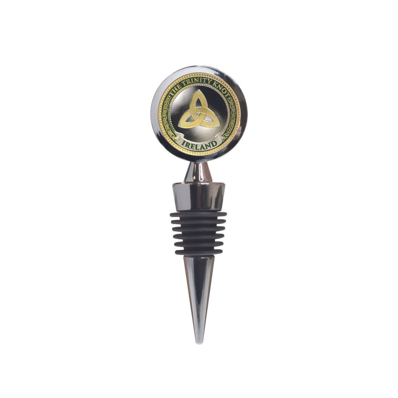 This Trinity Knot Wine Bottle Stopper is a functional and elegant addition to your collection. Made of durable metal, it effectively preserves the freshness and flavour of your wine.