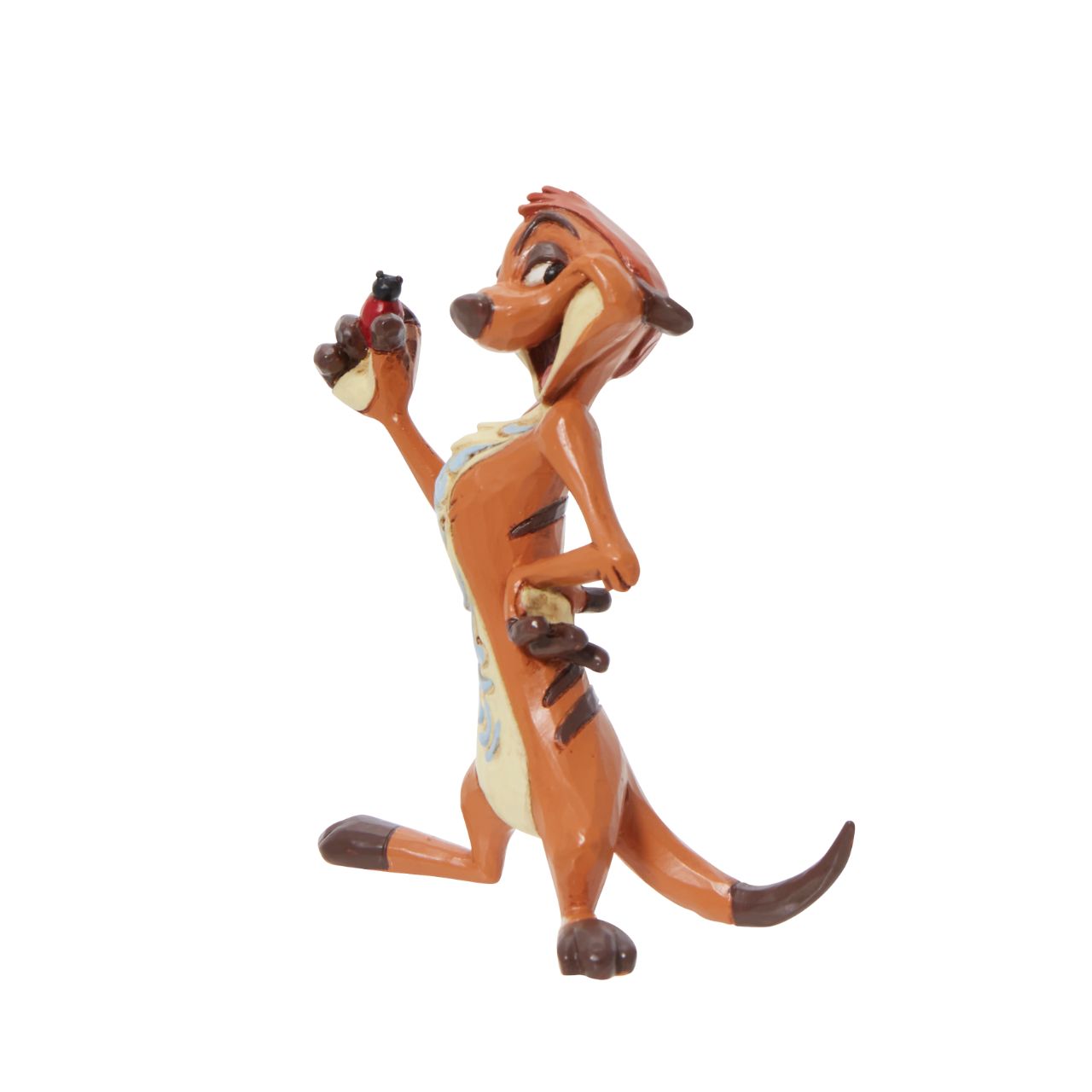 Disney The Lion King Timon Mini Figurine Timon from the classic 1994 film The Lion King has been immortalised in this mini figurine. Designed by award winning artist Jim Shore, hand crafted using high quality cast stone and hand painted.