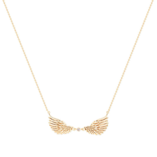 Discover the timeless beauty of the Tipperary Angel Wings Double Wings Gold Pendant. Crafted with exquisite detail, this pendant features intricate double wings, symbolizing protection and guidance. Elevate your style with this stunning piece, perfect for any occasion.