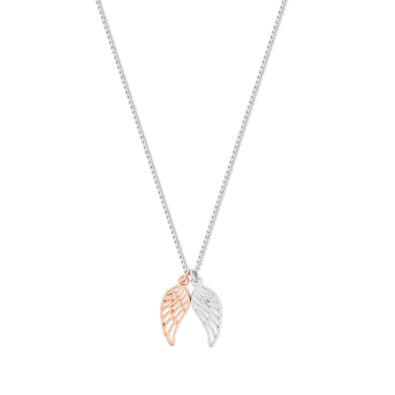 Angel Wings Rose Gold & Silver Pendant by Tipperary