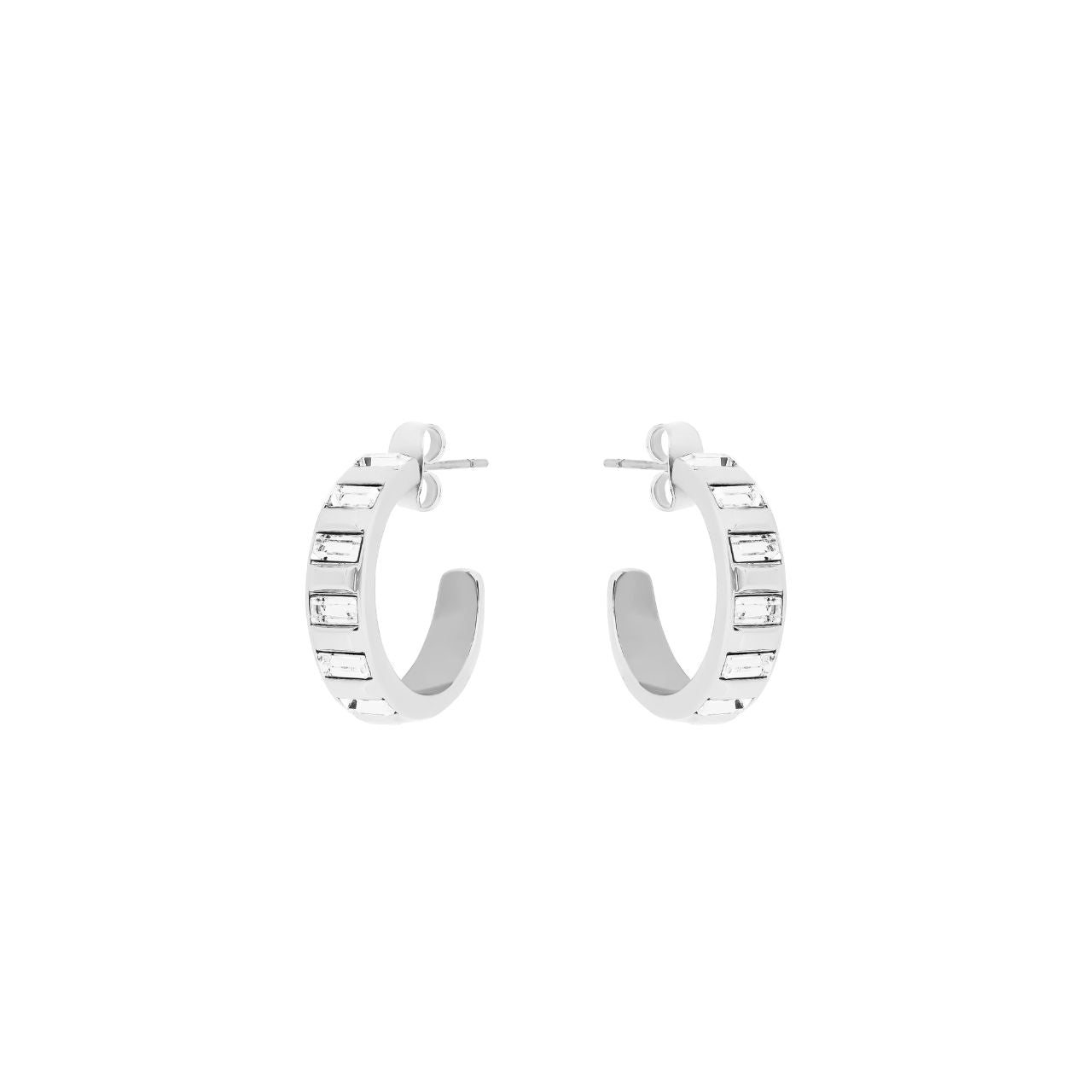 Elevate your elegance with the Tipperary Art Deco Hoop Earrings in silver. These finely crafted hoops showcase timeless Art Deco design, perfect for adding a refined touch to any outfit.