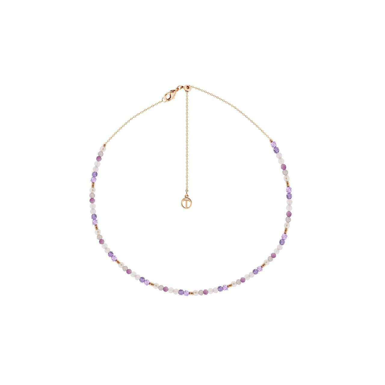 Tipperary Bougie Beads Violet Necklace