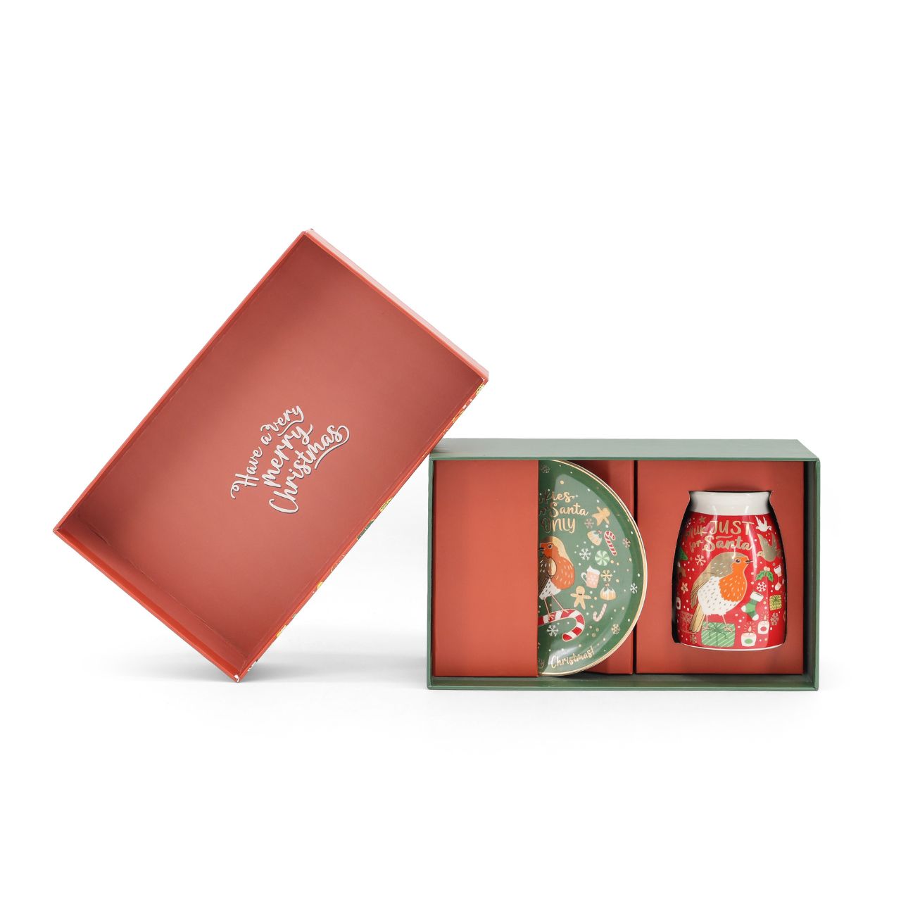Christmas Eve Cookies Plate and Milk Set for Santa by Tipperary Bring the magic of Christmas to your child with our special cookies plate and milk mug set. Ideal preparation, made for them to place Santa Claus’ cookies on and milk on the night before Christmas.