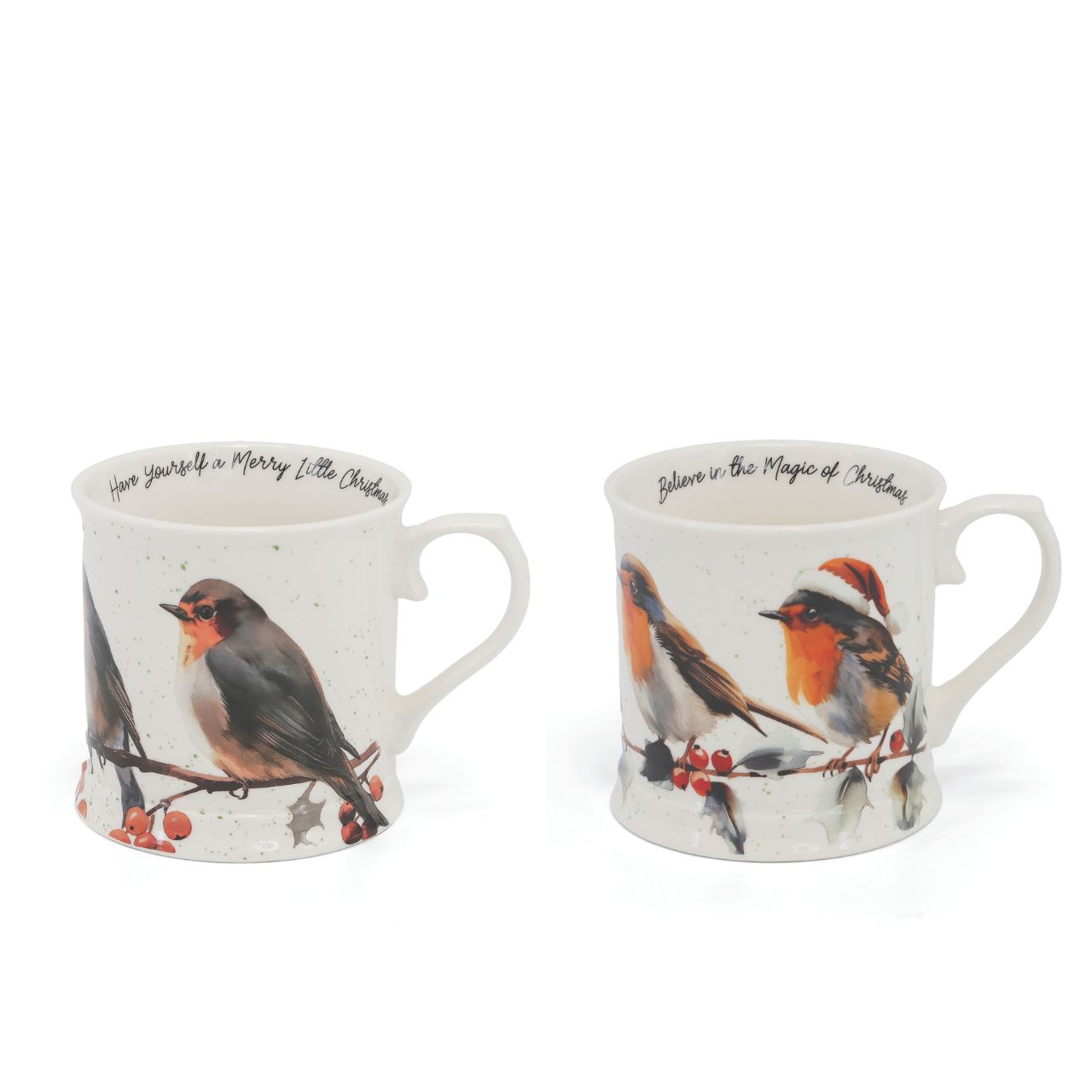Elevate your festive gatherings with the Tipperary Christmas Robins Set of 2 Tankards. Each exquisitely crafted tankard features a delicate robin design, embodying the spirit of the season with understated elegance.