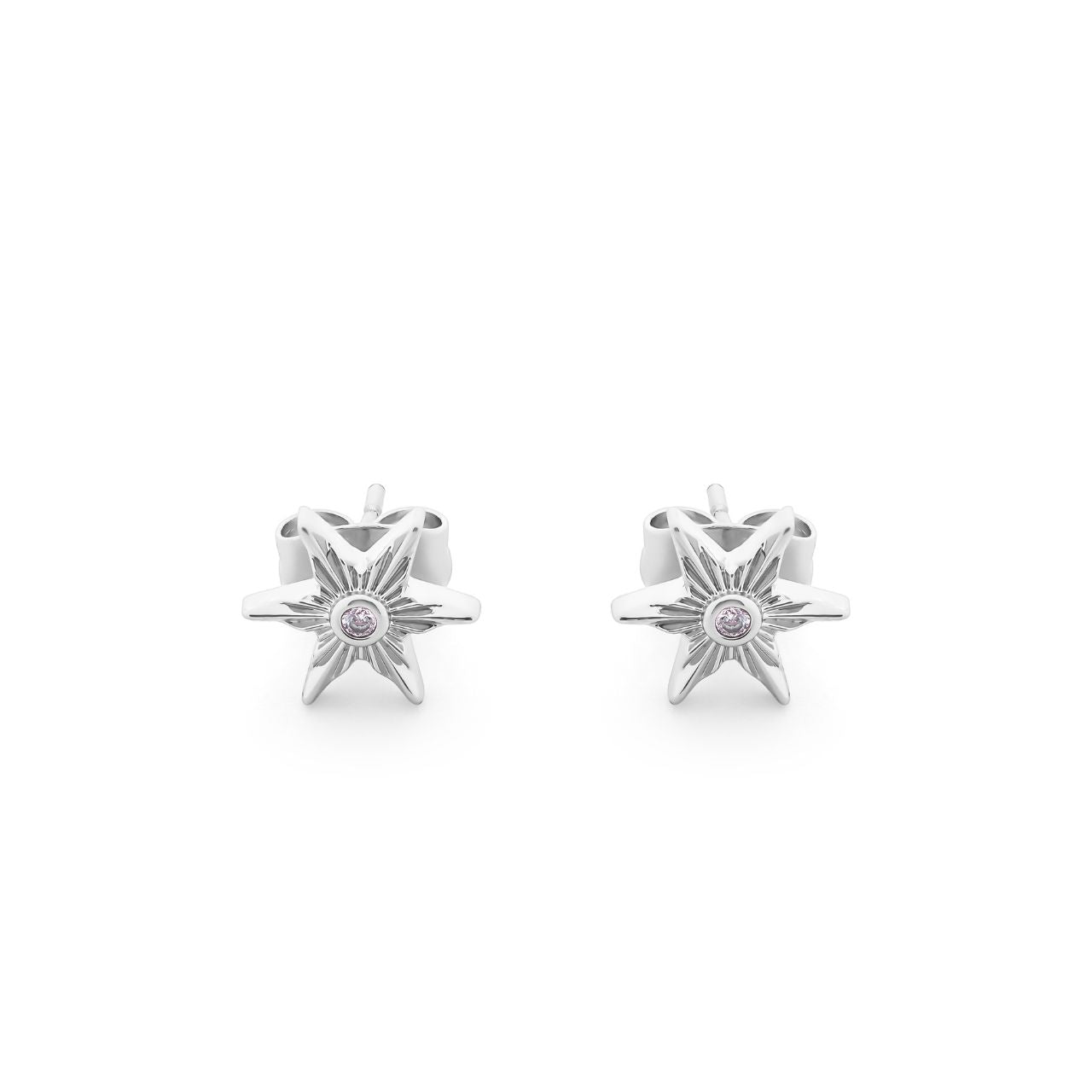 Compass Star Stud Earrings Silver by Tipperary - New 2024 Showcase your sense of style with this beautiful Silver Tipperary Compass Star earrings. Crafted with exquisite attention to detail, this piece of jewellery is a timeless addition to any wardrobe. Both durable and elegant, ensuring it will remain a treasured item for many years to come.