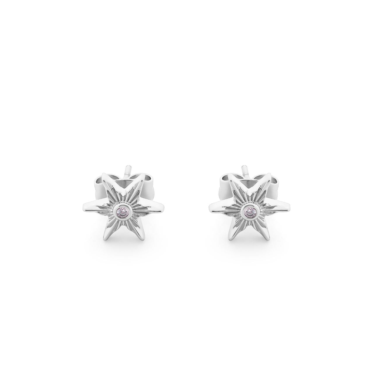 Compass Star Stud Earrings Silver by Tipperary - New 2024  Showcase your sense of style with this beautiful Silver Tipperary Compass Star earrings. Crafted with exquisite attention to detail, this piece of jewellery is a timeless addition to any wardrobe. Both durable and elegant, ensuring it will remain a treasured item for many years to come.
