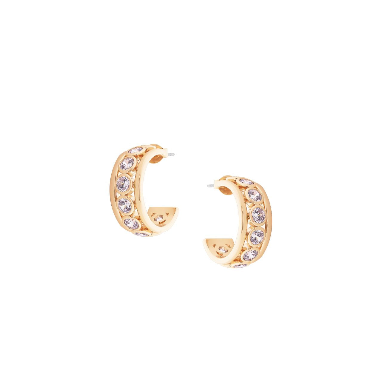 These gold crystal set hoop earrings by Tipperary are a must-have for any jewellery collection. With their stunning crystals, these earrings add a touch of elegance and glamour to any outfit. Crafted with expertise and quality materials, they are the perfect addition to elevate your style.