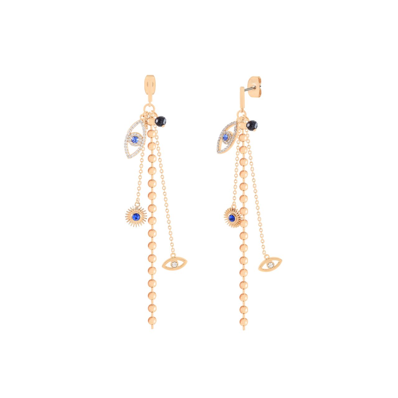 Bold and full of meaning, the Evil Eye Drop Earrings are a statement piece from the Evil Eye Collection. Designed to symbolise protection while adding glamour and movement, these earrings are perfect for evenings out or whenever you want your look to stand out.