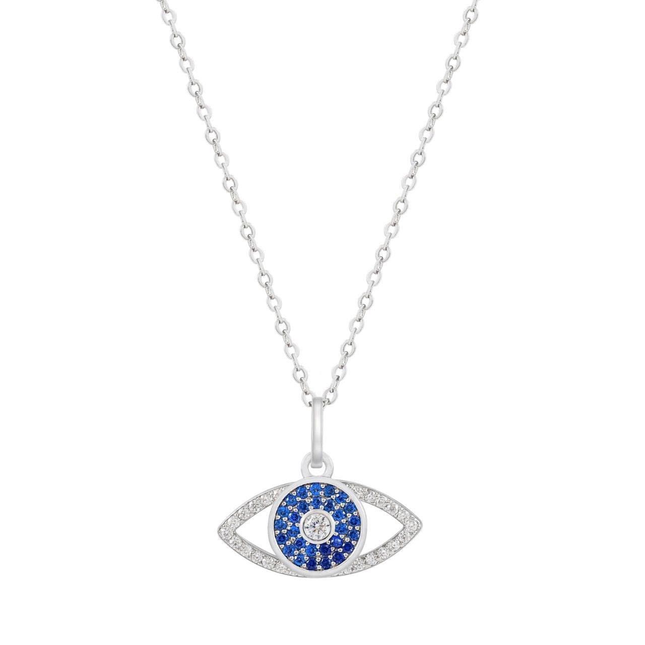 Striking and symbolic, the Evil Eye Sapphire CZ Pendant is a modern piece from the Evil Eye Collection, designed to bring both style and meaning to your everyday look. A timeless talisman of protection, it adds a bold splash of colour to your jewellery collection.