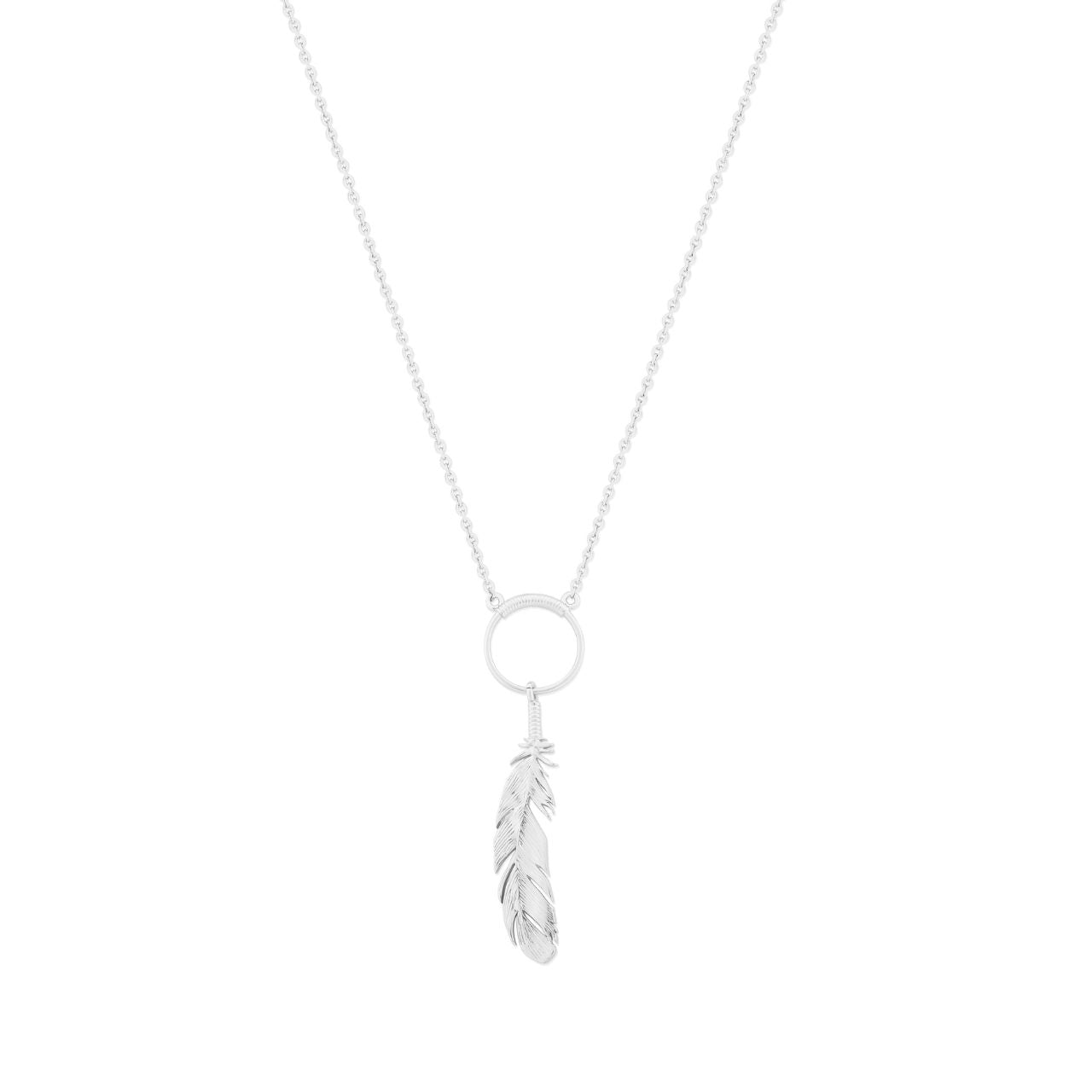 Silver Feather & Circle Pendant by Tipperary  Showcase your sense of style with this beautiful Silver Feather & Circle Pendant by Tipperary. Crafted with exquisite attention to detail, this piece of jewelry is a timeless addition to any wardrobe. Both durable and elegant, ensuring it will remain a treasured item for many years to come.