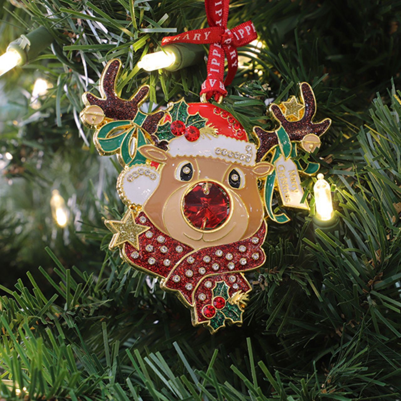 Gem Christmas Decoration - Reindeer by Tipperary