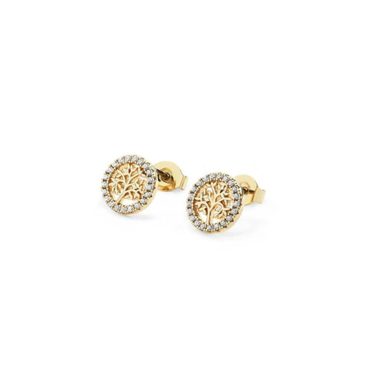 Add a touch of elegance to any outfit with Tipperary's Gold Tree Of Life Circle Stud Earrings. Crafted from high-quality material, these earrings feature a stunning Tree of Life design, symbolizing growth and connection. Perfect for any occasion, these earrings are a beautiful addition to any jewellery collection.