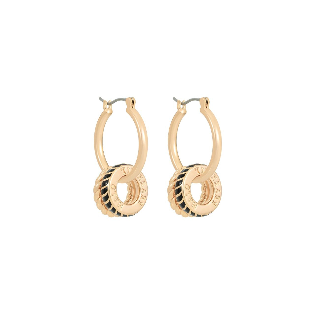 Discover the elegance of Tipperary's Halo Eclipse Small Hoop Earrings in Gold & Black. These stunning earrings feature a unique halo design that is sure to turn heads.