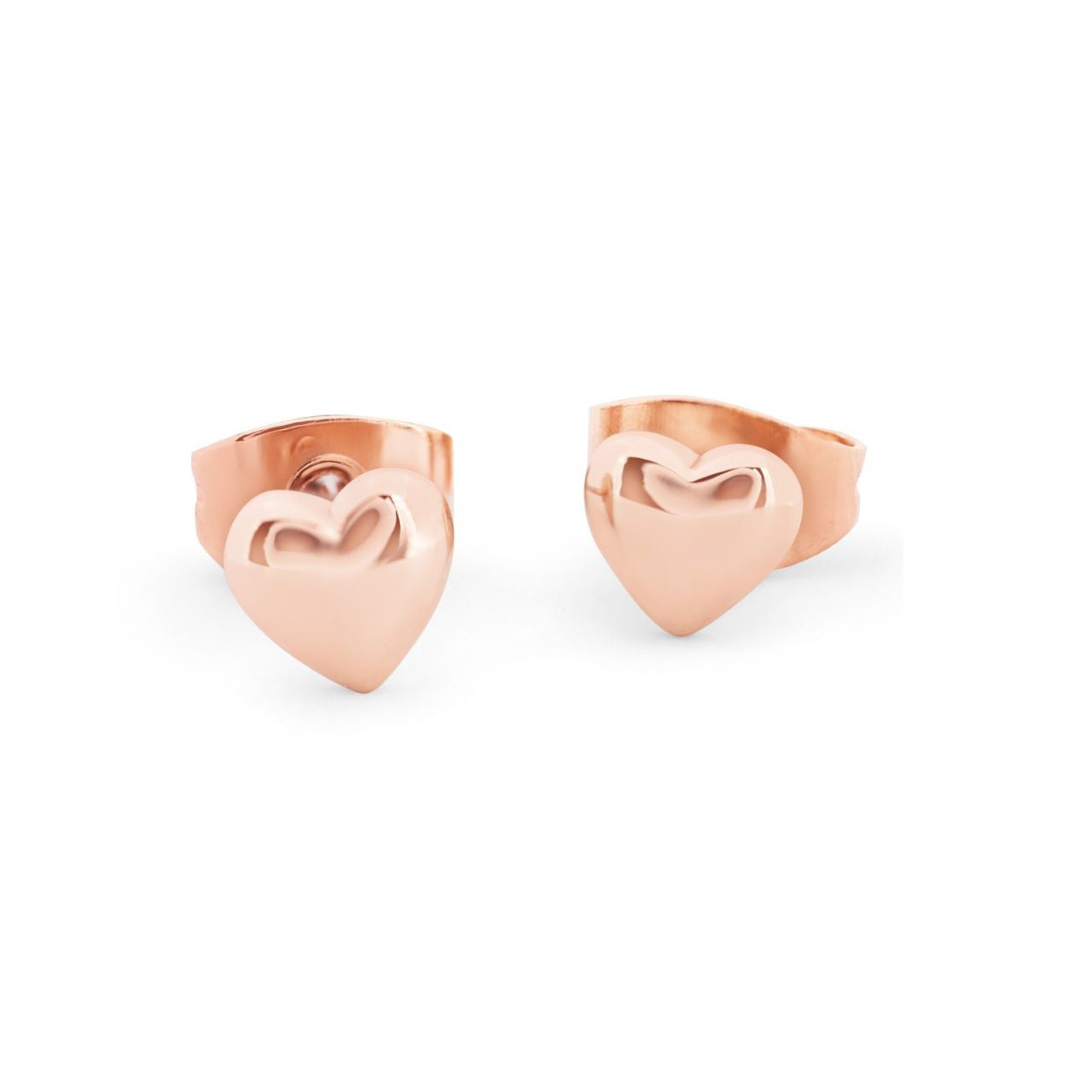 Heart 8mm Stud Earrings - Rose Gold by Tipperary