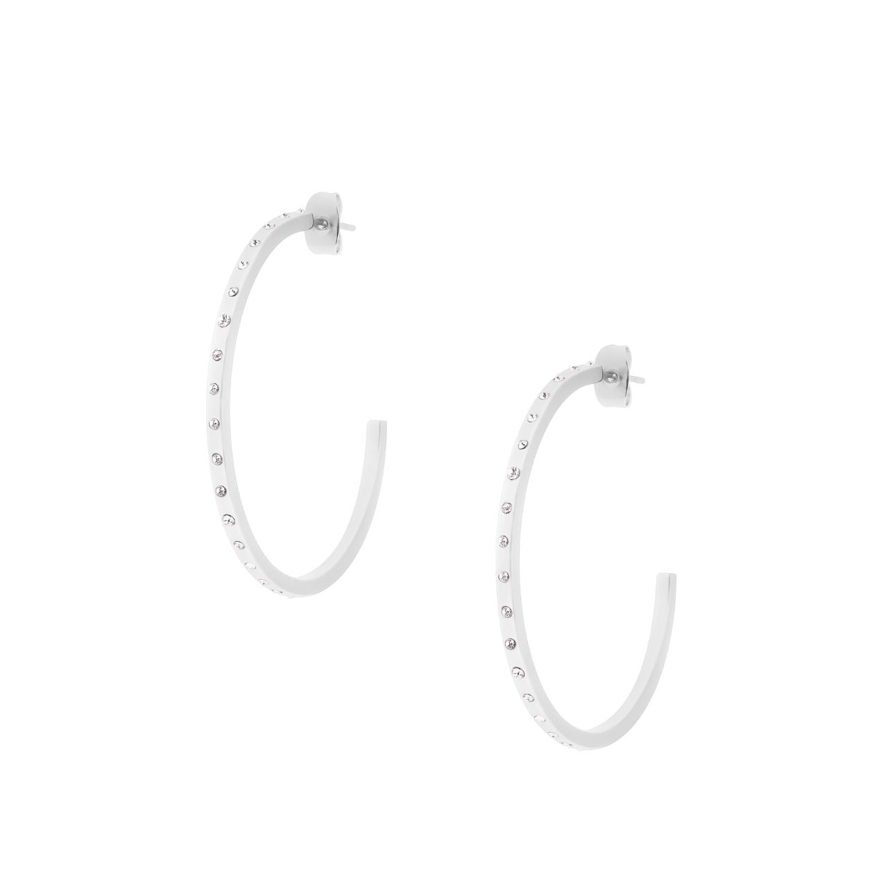 Silver Horseshoe Hoop Earrings by Tipperary Crafted in sterling silver, these Tipperary Horseshoe Hoop Earrings will grace any ensemble with elegant glamour. The classic horseshoe shape adds a timeless touch that's sure to turn heads, while the polished finish ensures a brilliant shine. Add them to your jewellery box today for effortless elegance.
