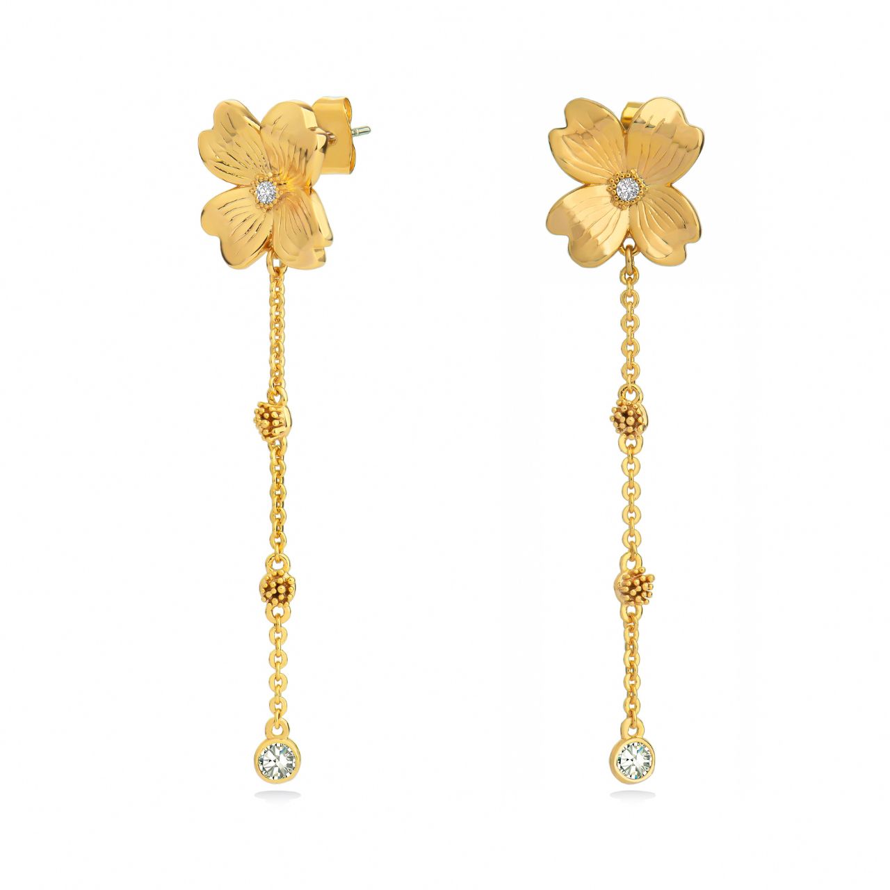 Introducing the Le Fleur Collection – a stunning assortment of jewellery that embodies elegance and charm. Each piece is plated in radiant yellow gold and showcases intricate designs, available in a range of captivating colours, from coal black and shamrock green to baby pink and deep red.