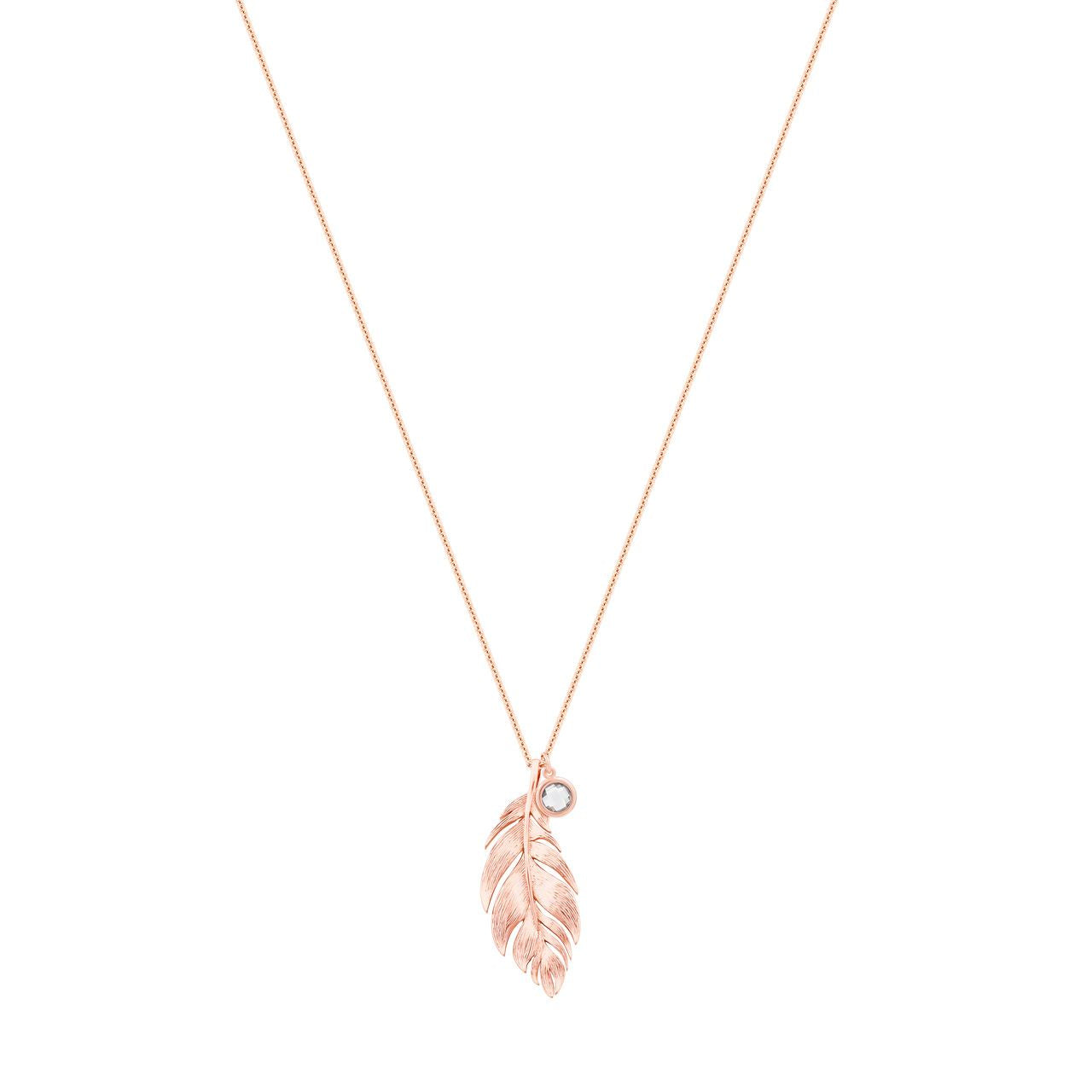 Long Rose Gold Feather Pendant & Grey CZ Charm by Tipperary The Tipperary Long ADJ Rose Gold Feather Pendant & Grey CZ Charm is a timeless and elegant piece of jewellery. The long, rose gold feather pendant complements the grey CZ charm, giving the piece an ornate and sophisticated finish. Crafted by Tipperary, this necklace is sure to be a treasured item.