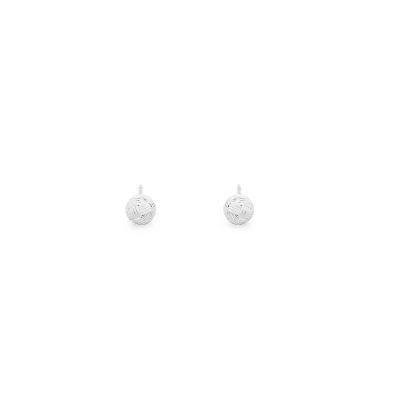 Elevate your everyday elegance with these stunning Love Knot Stud Earrings in gleaming silver. Each piece features an intricate knot ball design that catches the light beautifully, adding a touch of sophistication to any look.