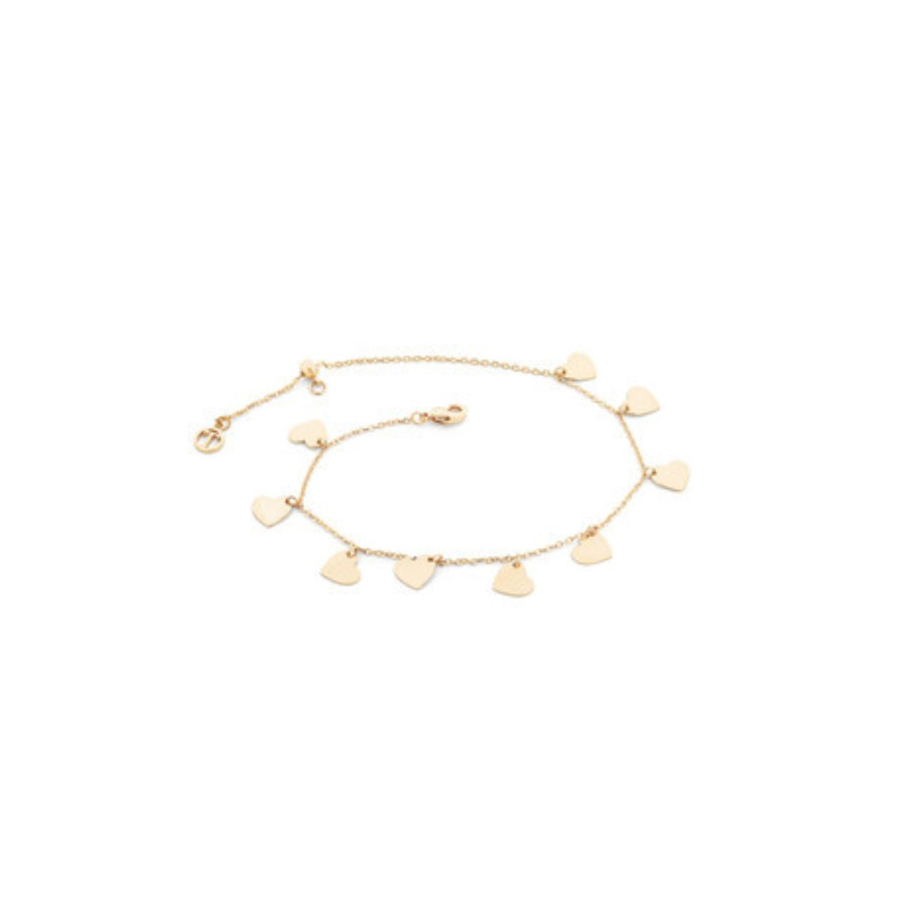 This Tipperary Nine Heart Gold Bracelet showcases expert craftsmanship with nine delicately linked hearts in lustrous gold. Its elegant design offers a timeless accessory that complements both everyday wear and special occasions, making it a refined addition to any jewellery collection.
