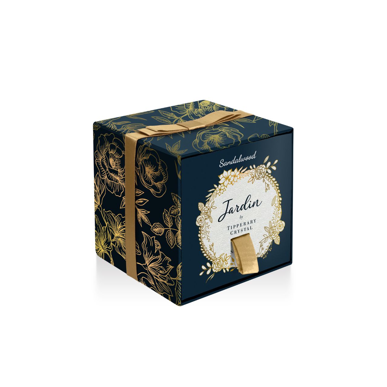 Sandalwood - Jardin Collection Candle by Tipperary This is a luxuriously rich and decadent scent that has blends of amber and musky sandalwood intertwined with smoked oak and exotic spices. A wonderful aroma that will create an opulent ambiance.