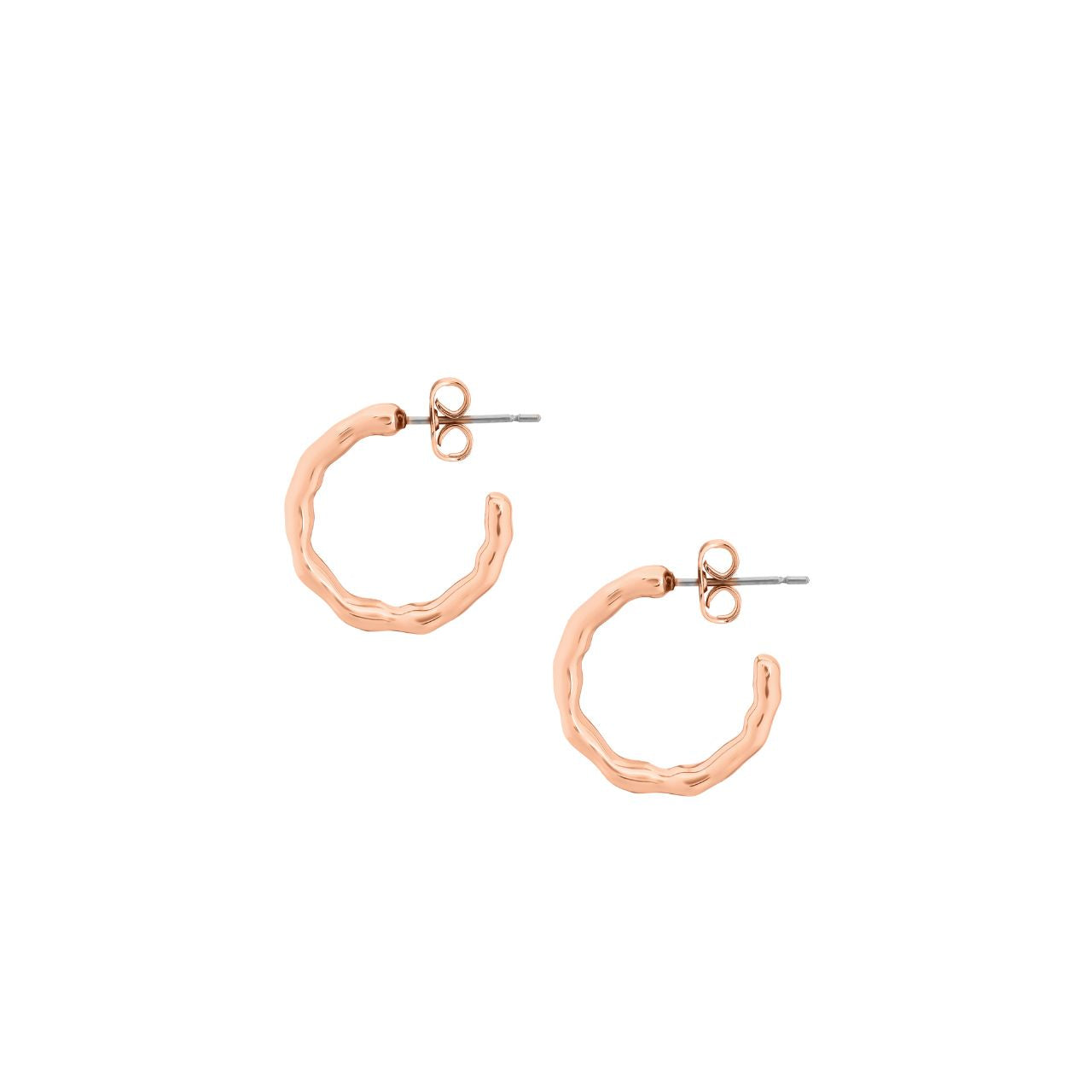 Small Hoop Bamboo Earrings Rose Gold by Tipperary