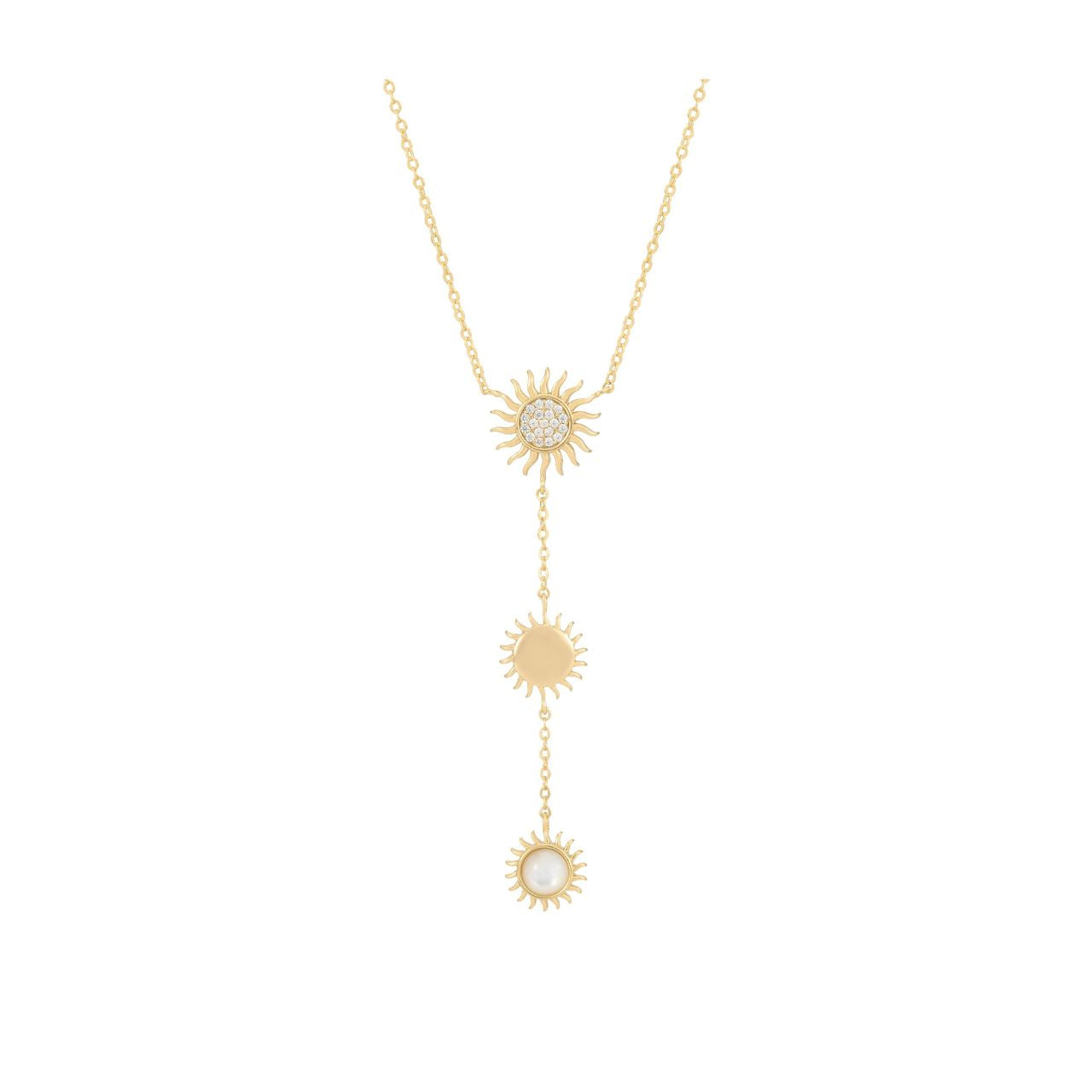 The Tipperary Gold Soleil Pearl & Sun Drop Pendant is the perfect accessory to elevate any outfit. Stunning Soleil Pearl and a striking Sun Drop design, this pendant adds a touch of elegance and sophistication. Expertly made by Tipperary, it's a must-have for any fashion-forward individual.