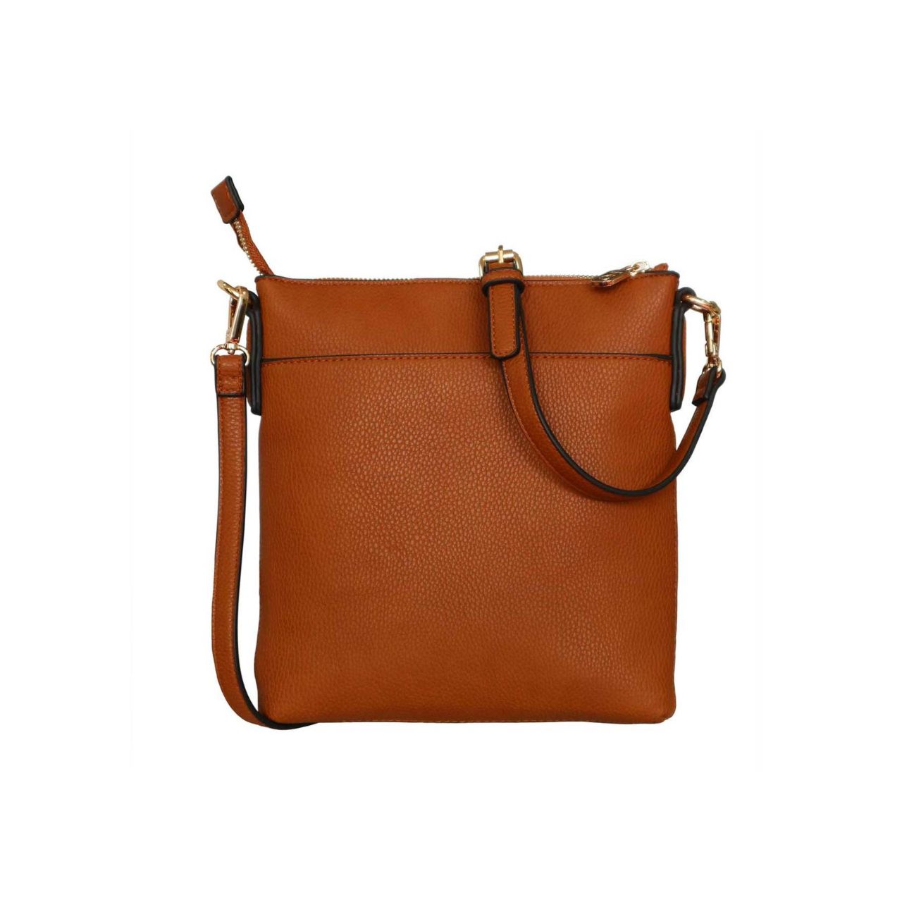 The versatile and trendy Chelsea can be worn as a cross body and also over the shoulder. The Chelsea has an adjustable strap and easily accessible outside pocket and secure front zip pocket. Metal hardware detail finish off this stylish bag in rose gold or yellow gold.