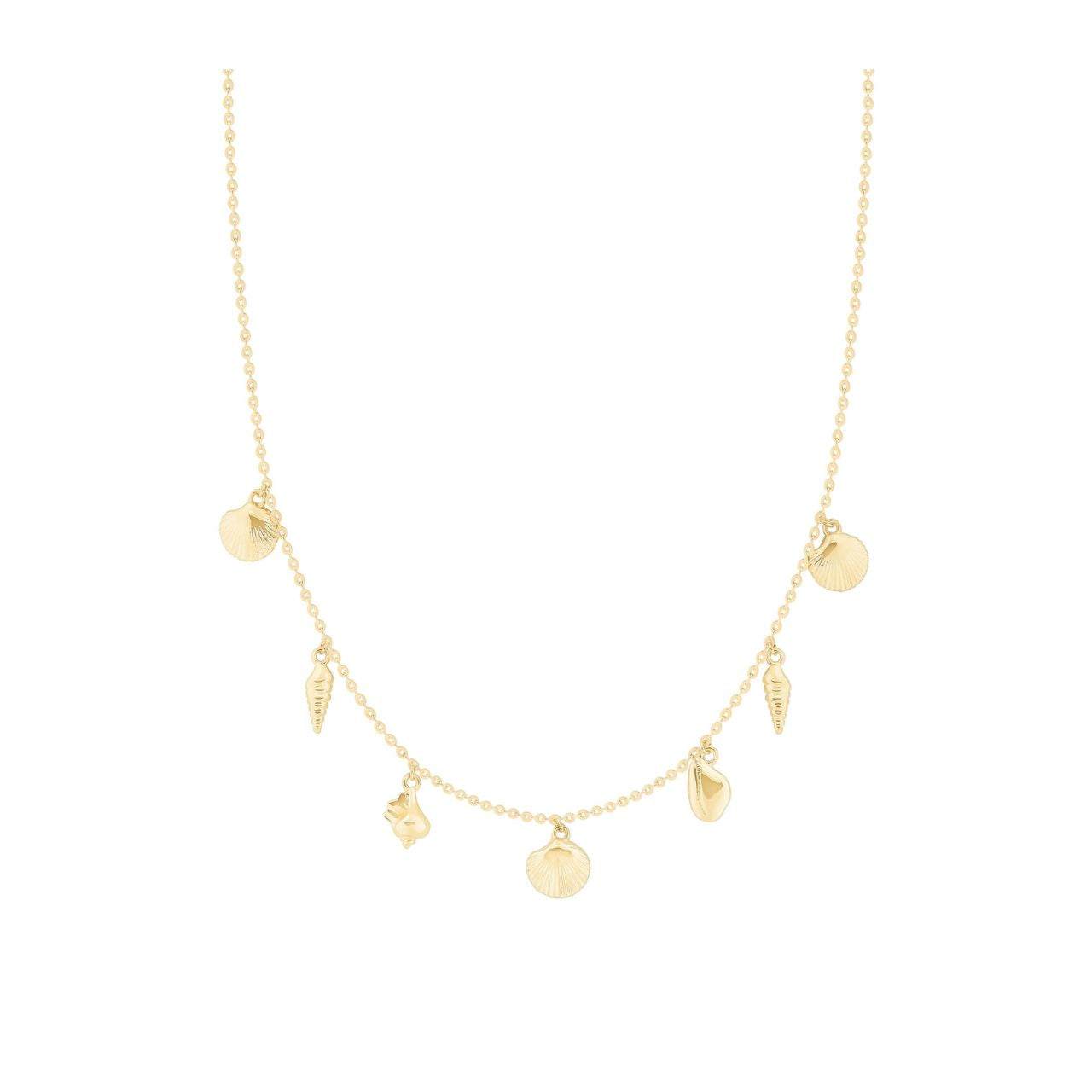 Dive into elegance with this stunning Under The Sea Shell Necklace in gleaming gold. Inspired by the ocean's natural treasures, this piece captures the delicate beauty of seashells in a timeless design.