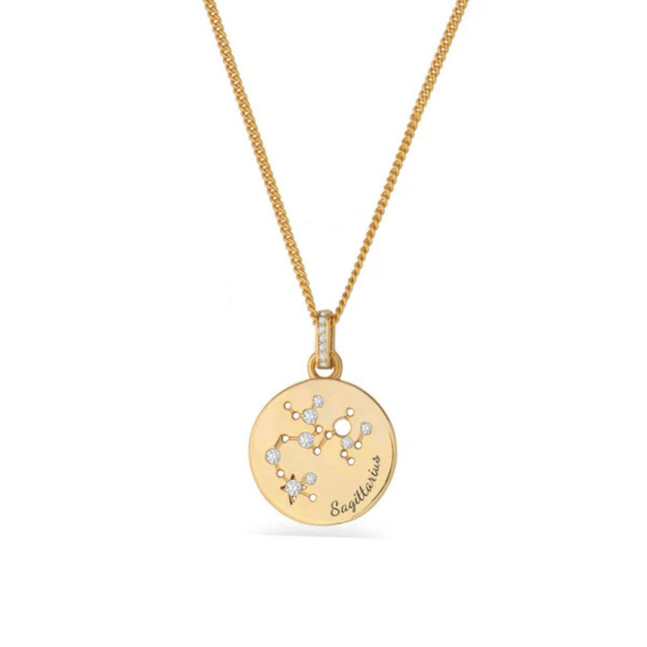 The Zodiac Collection is a perfect blend of elegance and personal significance. Crafted with precision, the gold pendant features a beautifully designed circle with each star sign, intricately engraved for a unique and meaningful touch.
