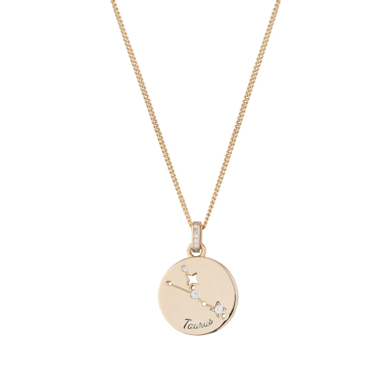 The Zodiac Collection is a perfect blend of elegance and personal significance. Crafted with precision, the gold pendant features a beautifully designed circle with each star sign, intricately engraved for a unique and meaningful touch.
