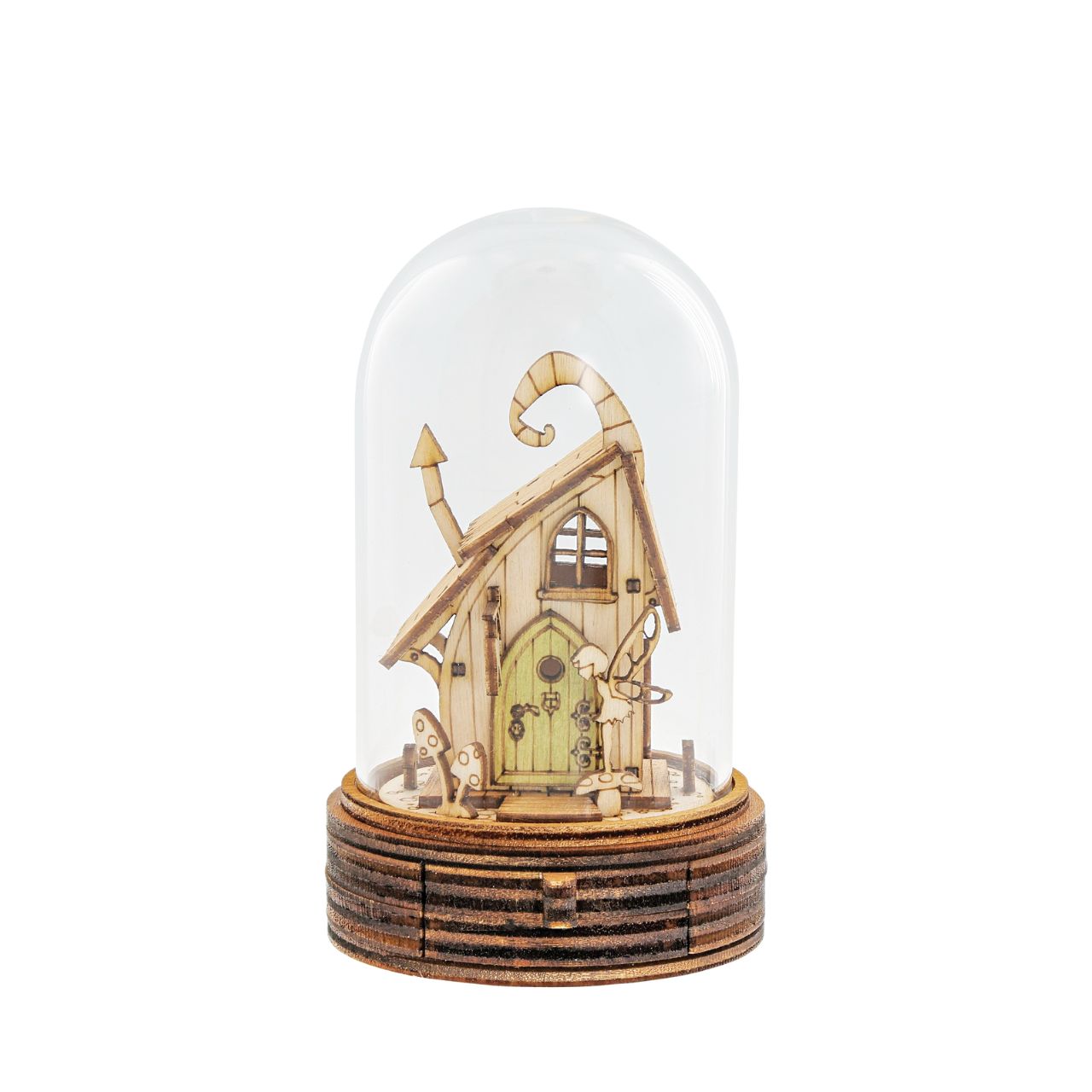 Everyone knows the story of the Tooth Fairy and now Kloche has a new way to bring that magic to your children. This glass dome decoration encases a detailed miniature of the Tooth Fairy themself in front of their Fairy home. What sets this apart from other pieces in the collection, is the little drawer built into the bottom, the perfect size for those lost teeth or a little treat from the Fairy.