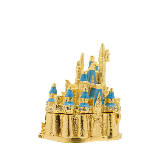 Painted in a predominantly gold colour with shiny embellishments that stand out beautifully, this trinket box is a wonderful ornament to complement any bedroom, mantelpiece, or cabinet.