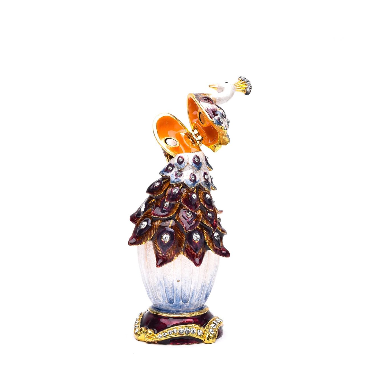 Treasured Trinkets - Peacock on Vase A beautiful, hand painted and crystal finished trinket box from Treasured Trinkets.