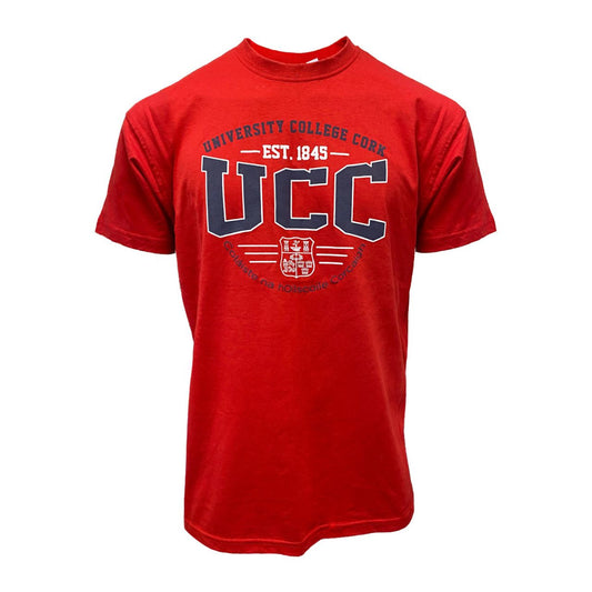 This t-shirt is from the official UCC collection. It offers a comfortable fit and displays a printed UCC crest, along with a woven UCC back neck label.