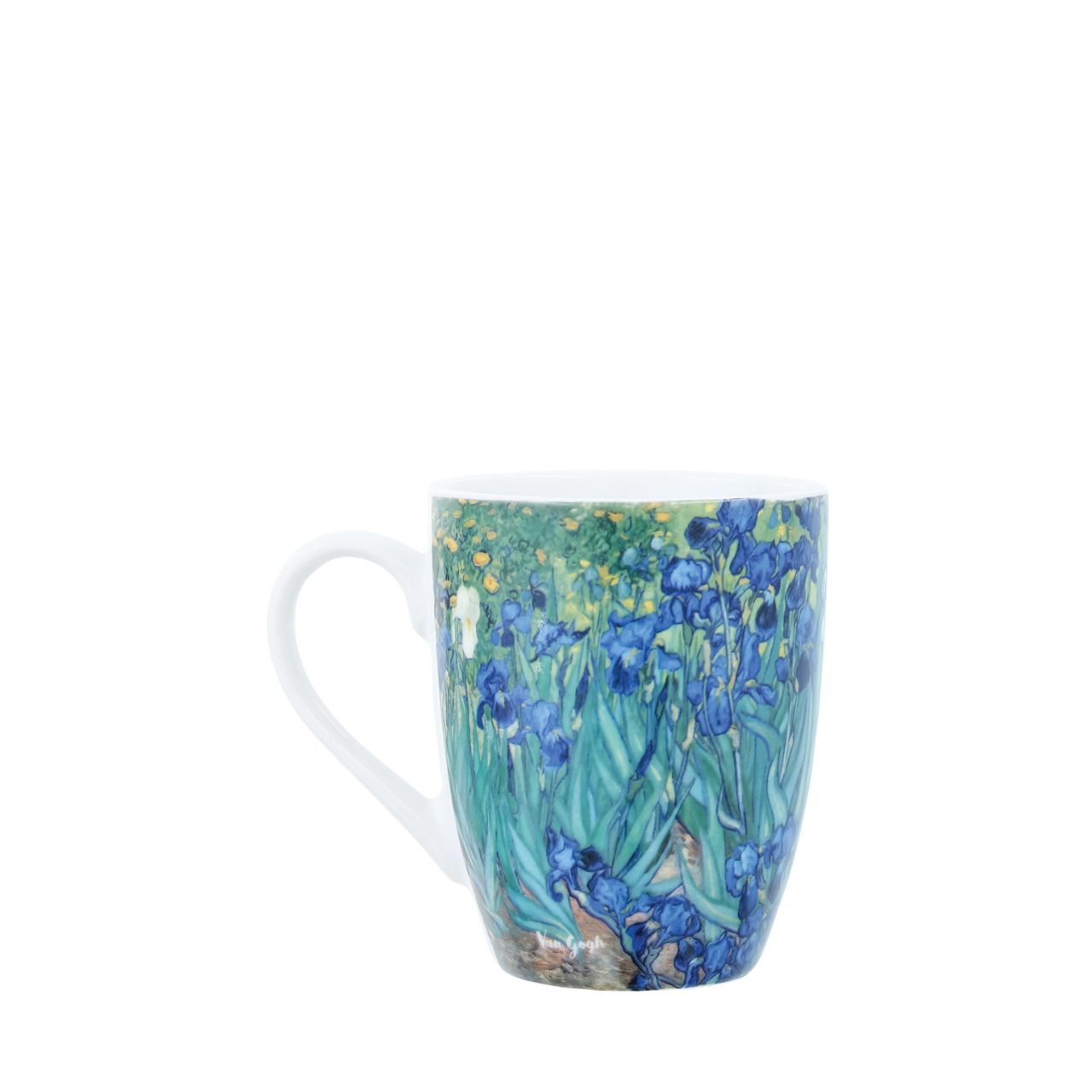 Ceramic mug with matching box, perfect for drinking your coffee or tea. After the famous painting "Iris" by Dutch Post-Impressionist painter Vincent Van Gogh.