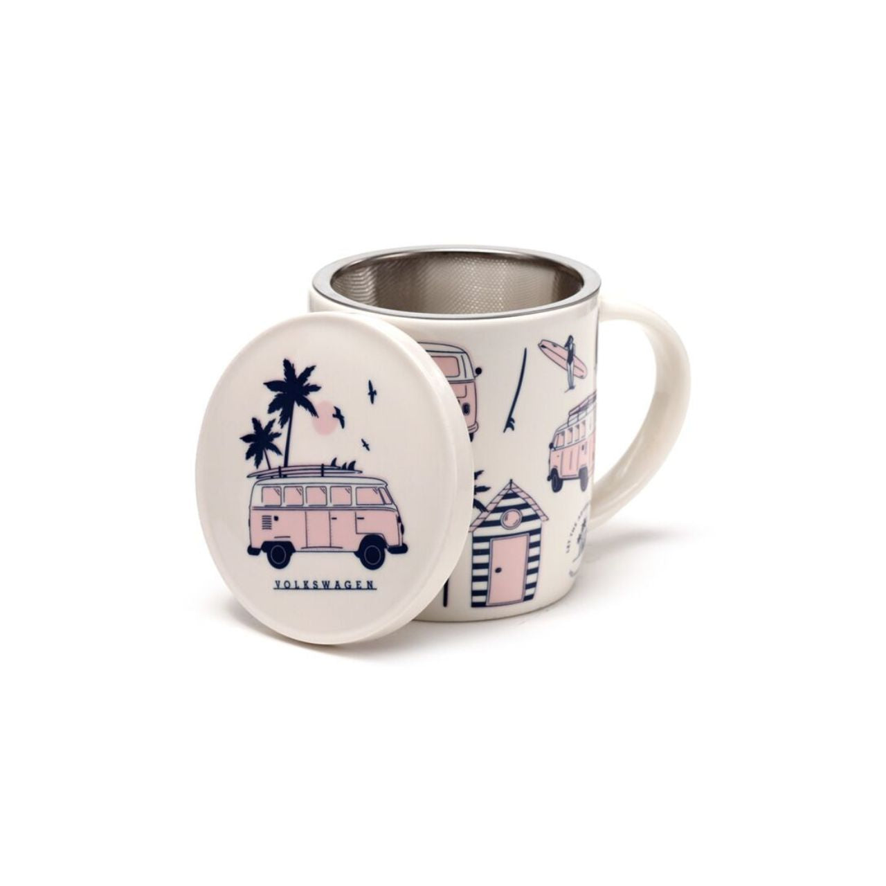 Elevate your tea experience with the Volkswagen VW T1 Camper Bus Explore More Infuser Mug Set.