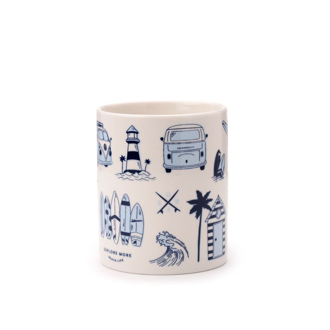 Enjoy your favourite beverage in style with the Volkswagen VW T1 Camper Bus Explore More Porcelain Mug. Crafted from high-quality porcelain, this elegant mug combines timeless design with a nod to adventurous spirit.