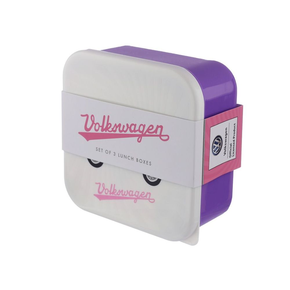 Set of 3 Lunch Box M/L/XL Volkswagen VW T1 Camper Bus Summer The Volkswagen VW T1 Camper Bus Summer Set of 3 Lunch Box features the iconic design of a classic Volkswagen camper bus. The unique set of three lunch boxes are constructed with durable and lightweight plastic, making it great for packing snacks and meals on the go. The lunch boxes are easy to clean and dishwasher safe.