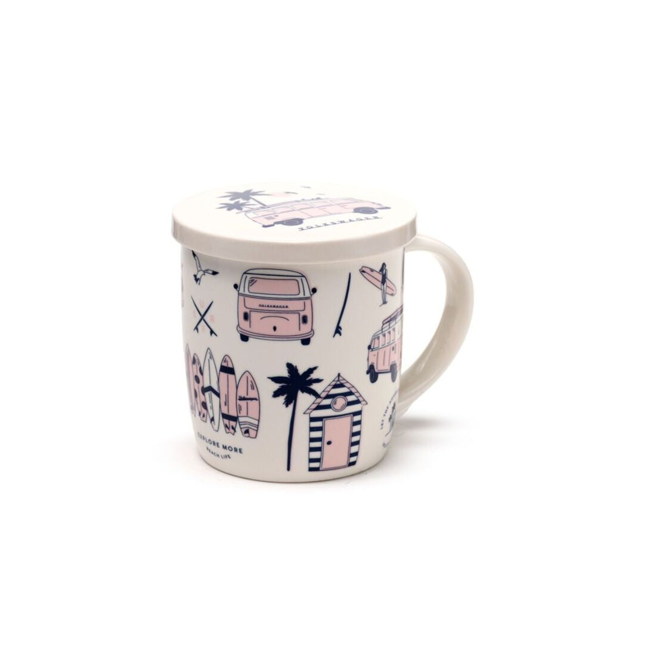 Elevate your tea experience with the Volkswagen VW T1 Camper Bus Explore More Infuser Mug Set.