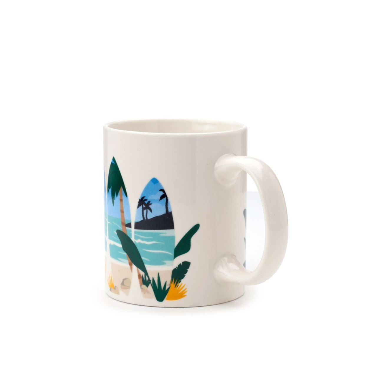 Enjoy your favourite beverage in style with the Volkswagen VW T1 Camper Bus Waves are Calling Mug. Crafted from fine porcelain, this elegant mug combines timeless design with a nostalgic nod to classic camper culture.