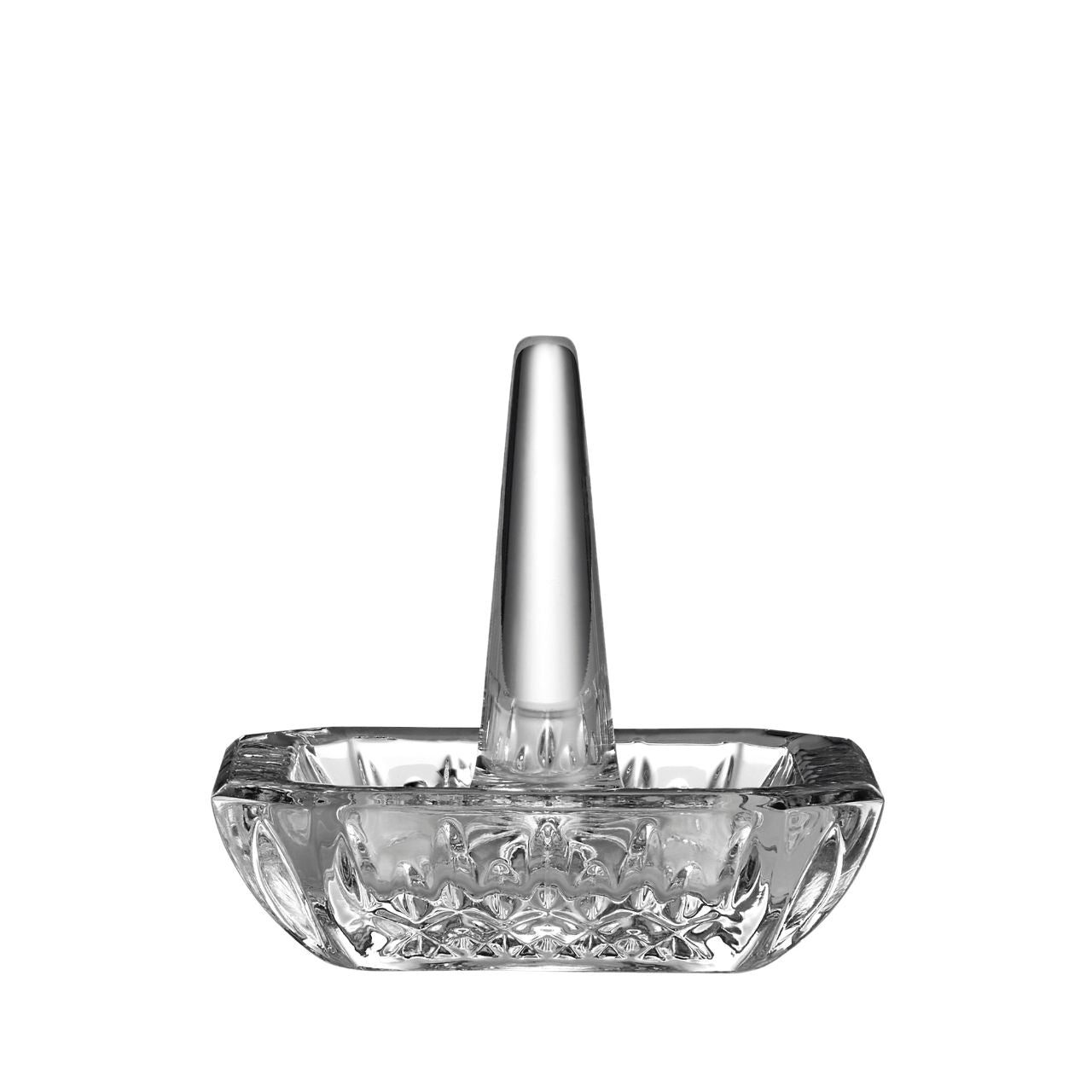 Waterford Lismore Square Ring Holder  The Waterford Lismore pattern is a stunning combination of brilliance and clarity. Safeguard your wedding, engagement or signet rings with the beautiful Lismore Square Ring Holder.