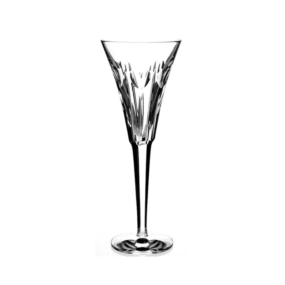 Waterford Crystal Millennium Collection Toasting Flutes - Love The collection was started in 1995. Each year a set of two flutes dedicated to one of the universal toasts was made available. The first flute was Happiness, engraved with a bow, the next Love, with a heart, then Health with a sunburst, Prosperity with a wheat sheaf and Peace with a dove.