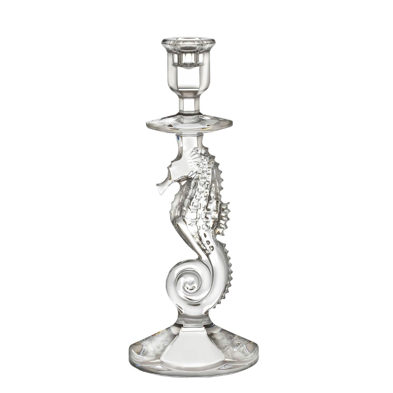 Waterford Crystal Seahorse Candlestick A dramatic statement piece, the Collection by Waterford takes inspiration from the logo of the Waterford company and the crest of the historical city of Waterford, where Ireland's premiere fine crystal is produced. This elegant candlestick combines the intricate detailing of the pattern with the comforting weight and stability of Waterford's hand-crafted, fine crystal.