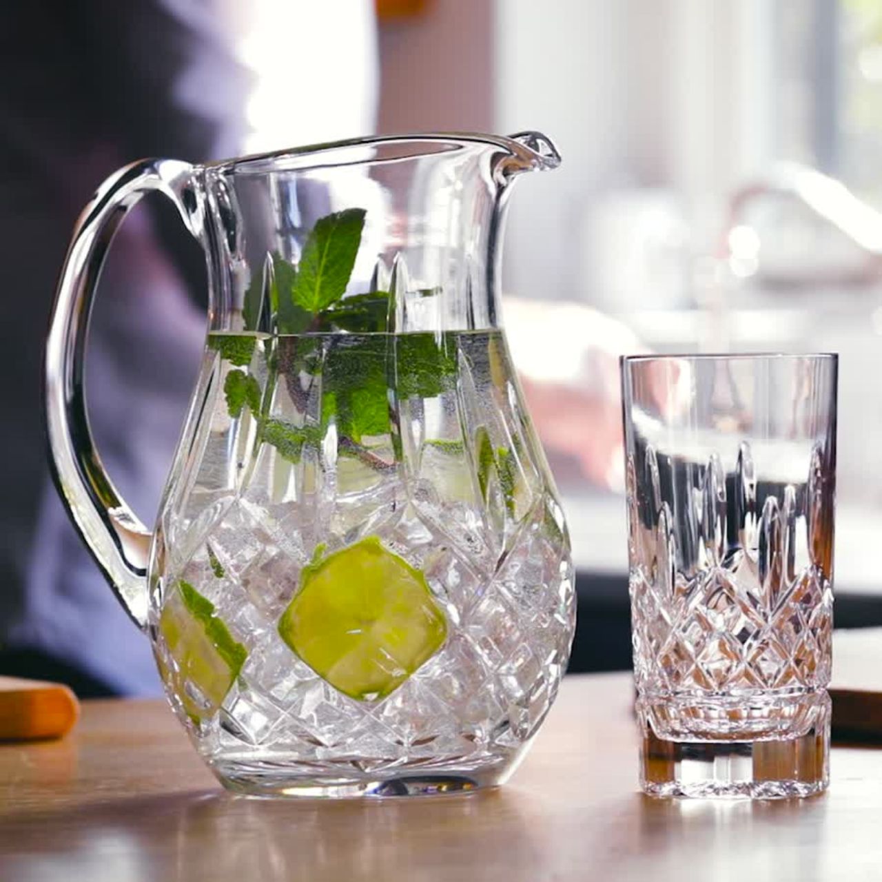 Waterford Lismore Pitcher This elegant Lismore Pitcher brings luxury style to entertaining at home, as you confidently pour homemade lemonade, iced water or a refreshing fruit punch for welcome guests.