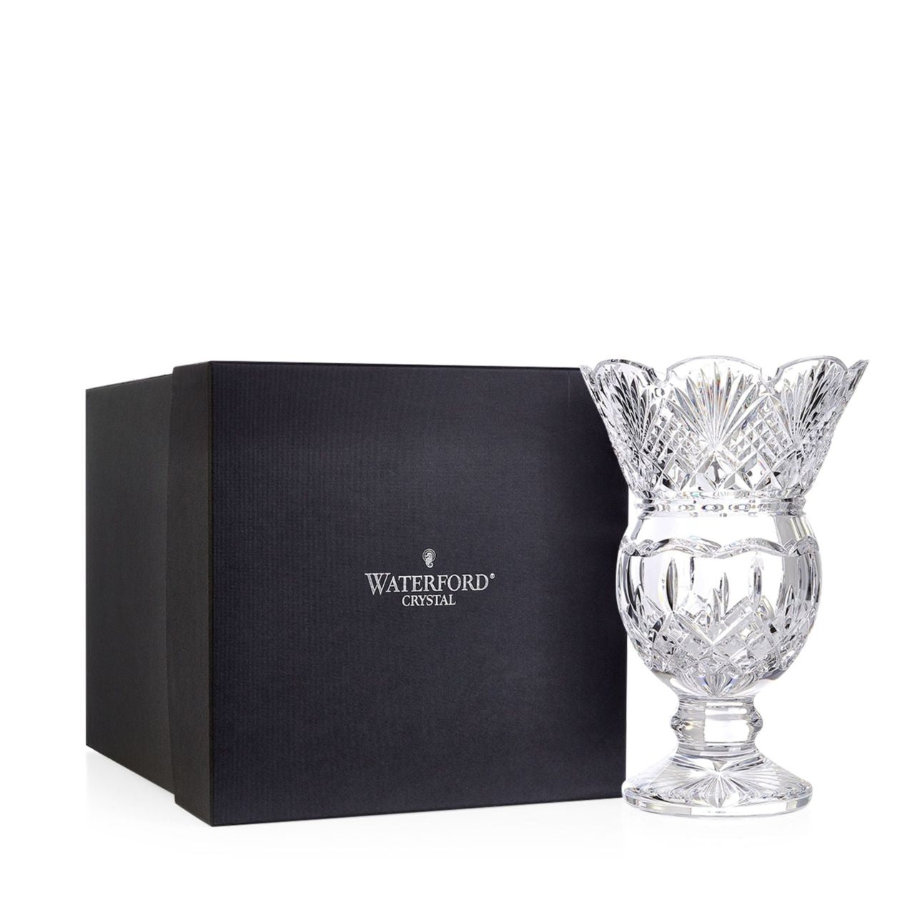 Waterford Crystal Lismore 32.5cm Thistle Vase The Waterford Lismore pattern is a stunning combination of brilliance and clarity. You can't improve on nature, but you can come close with the Lismore 32.5cm Thistle Vase. This stunning fine crystal vase is patterned with Lismore's signature diamond and wedge cuts and features the stability and comforting weight you've come to expect from Waterford's hand-crafted, fine crystal.